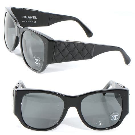 chanel quilting sunglasses|chanel sunglasses with leather sides.